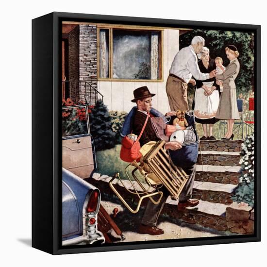 "Visiting the Grandparents", August 3, 1957-Amos Sewell-Framed Premier Image Canvas