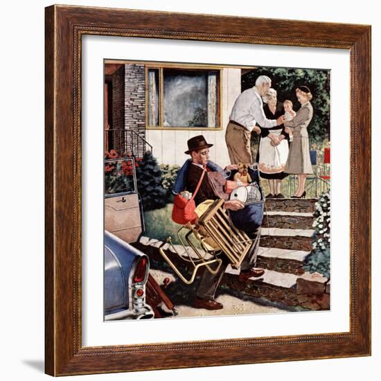 "Visiting the Grandparents", August 3, 1957-Amos Sewell-Framed Giclee Print