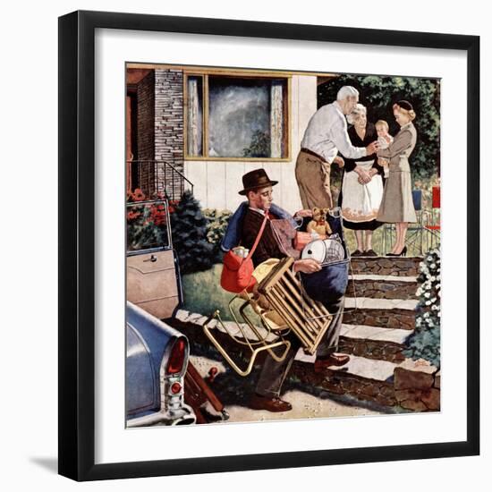 "Visiting the Grandparents", August 3, 1957-Amos Sewell-Framed Giclee Print