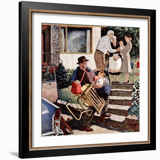 "Visiting the Grandparents", August 3, 1957-Amos Sewell-Framed Giclee Print