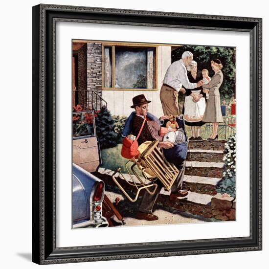 "Visiting the Grandparents", August 3, 1957-Amos Sewell-Framed Giclee Print