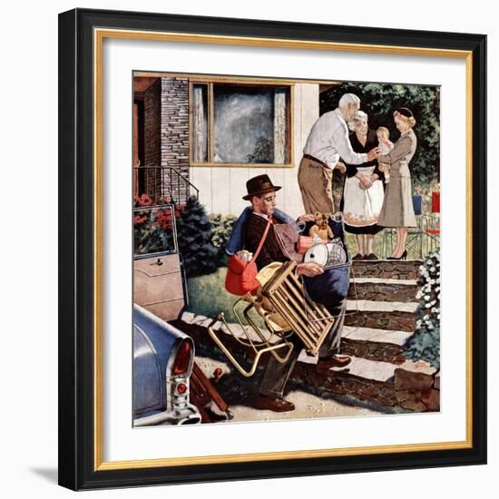 "Visiting the Grandparents", August 3, 1957-Amos Sewell-Framed Giclee Print