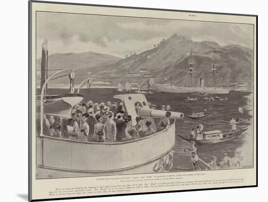 Visiting the Japanese War-Ships Akagi and Hiyei in Nagasaki Harbour, after the Battle of the Yalu-William Heysham Overend-Mounted Giclee Print
