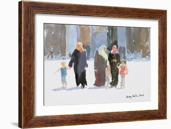 Visiting the Mosque, Damascus, Syria, 2019 (W/C on Paper)-Lucy Willis-Framed Giclee Print