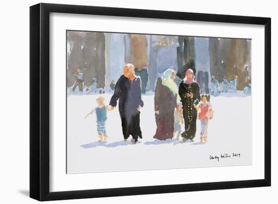 Visiting the Mosque, Damascus, Syria, 2019 (W/C on Paper)-Lucy Willis-Framed Giclee Print