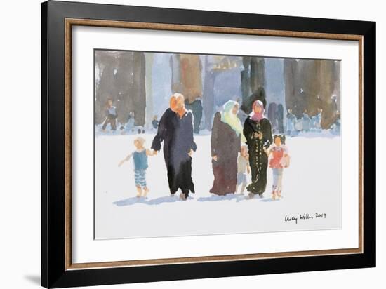 Visiting the Mosque, Damascus, Syria, 2019 (W/C on Paper)-Lucy Willis-Framed Giclee Print