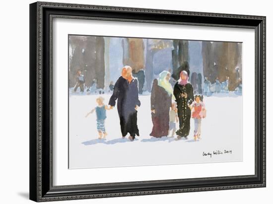 Visiting the Mosque, Damascus, Syria, 2019 (W/C on Paper)-Lucy Willis-Framed Giclee Print