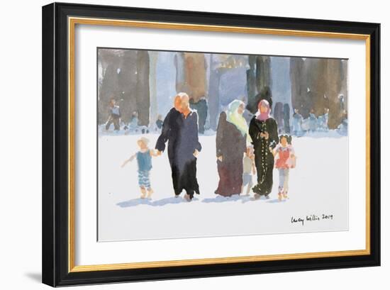 Visiting the Mosque, Damascus, Syria, 2019 (W/C on Paper)-Lucy Willis-Framed Giclee Print