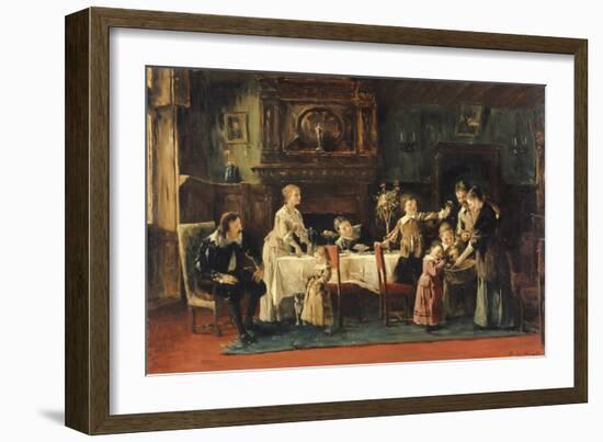 Visiting the New Baby, 19Th Century-Mihaly Munkacsy-Framed Giclee Print