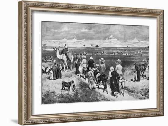 Visiting the Pyramids-Walter Paget-Framed Art Print