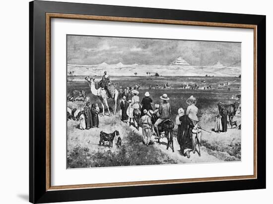 Visiting the Pyramids-Walter Paget-Framed Art Print