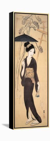 Visiting the Shrine at Inariyama, Japan-Yumeji Takehisa-Framed Premier Image Canvas