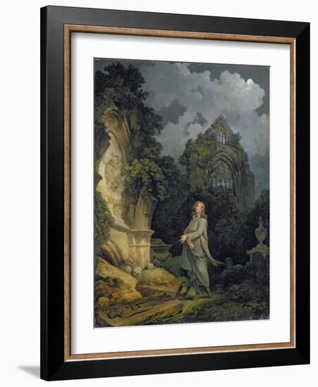 Visitor to a Moonlit Churchyard, 1790-Philip James Loutherbourg-Framed Giclee Print