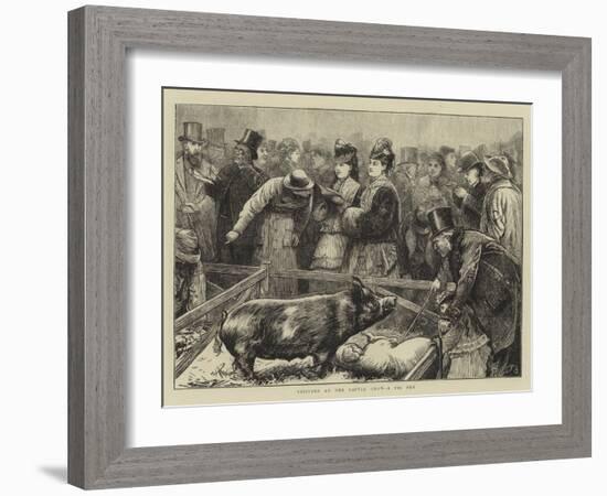 Visitors at the Cattle Show, a Pig Pen-Edward Frederick Brewtnall-Framed Giclee Print