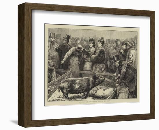 Visitors at the Cattle Show, a Pig Pen-Edward Frederick Brewtnall-Framed Giclee Print