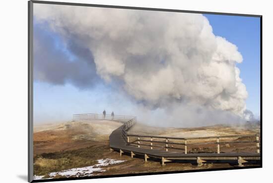 Visitors at the Gunnuhver Geothermal Area on Reykjanes Peninsula During Winter. Iceland-Martin Zwick-Mounted Photographic Print