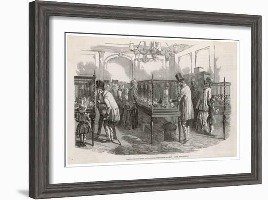 Visitors at the Philo- Peristeron Society's Annual Pigeon Show London-null-Framed Art Print