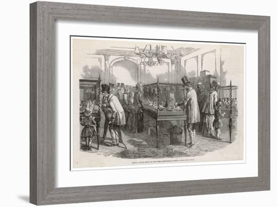 Visitors at the Philo- Peristeron Society's Annual Pigeon Show London-null-Framed Art Print