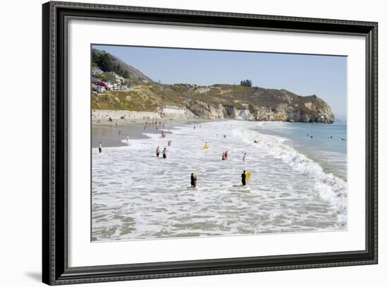 Visitors Enjoying the Ocean, Avila Beach, California, USA-Cindy Miller Hopkins-Framed Photographic Print