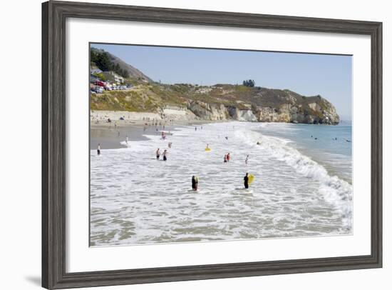 Visitors Enjoying the Ocean, Avila Beach, California, USA-Cindy Miller Hopkins-Framed Photographic Print