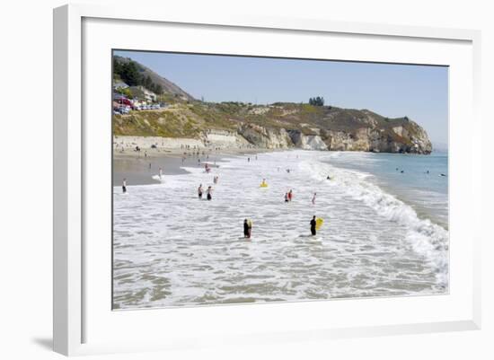 Visitors Enjoying the Ocean, Avila Beach, California, USA-Cindy Miller Hopkins-Framed Photographic Print