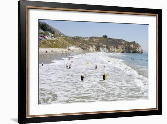 Visitors Enjoying the Ocean, Avila Beach, California, USA-Cindy Miller Hopkins-Framed Photographic Print