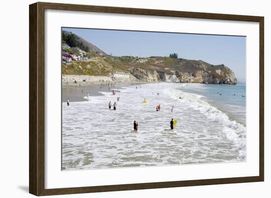 Visitors Enjoying the Ocean, Avila Beach, California, USA-Cindy Miller Hopkins-Framed Photographic Print