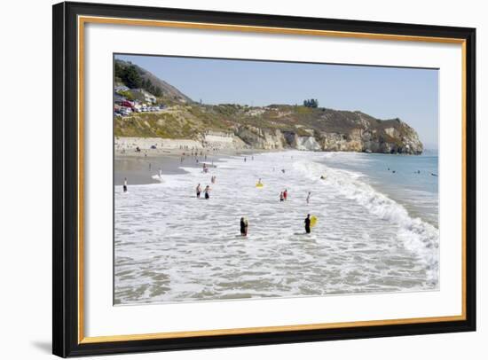 Visitors Enjoying the Ocean, Avila Beach, California, USA-Cindy Miller Hopkins-Framed Photographic Print