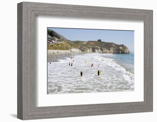 Visitors Enjoying the Ocean, Avila Beach, California, USA-Cindy Miller Hopkins-Framed Photographic Print