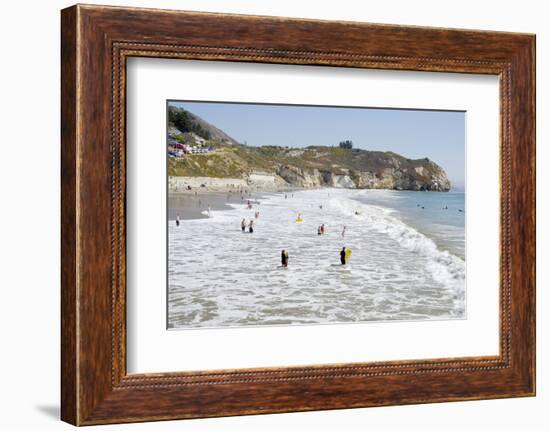 Visitors Enjoying the Ocean, Avila Beach, California, USA-Cindy Miller Hopkins-Framed Photographic Print