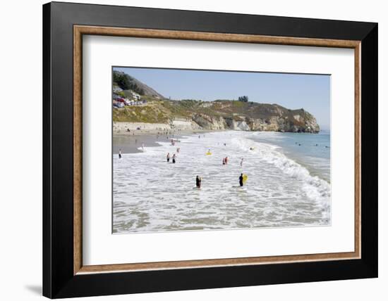 Visitors Enjoying the Ocean, Avila Beach, California, USA-Cindy Miller Hopkins-Framed Photographic Print