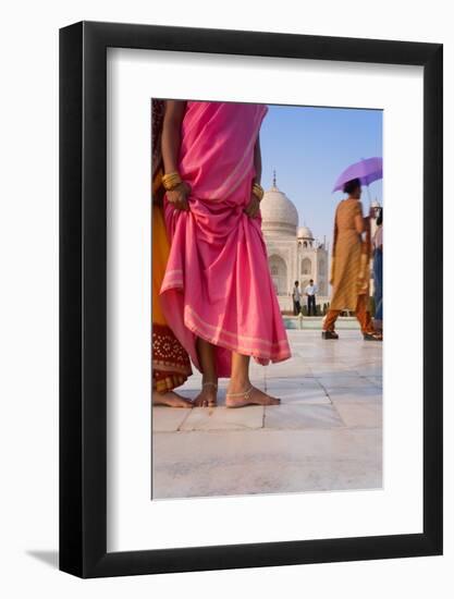Visitors in Front of the Taj Mahal, UNESCO World Heritage Site, Agra, Uttar Pradesh, India, Asia-Gavin Hellier-Framed Photographic Print