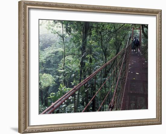 Visitors on Suspension Bridge Through Forest Canopy, Monteverde Cloud Forest, Costa Rica-Scott T. Smith-Framed Photographic Print