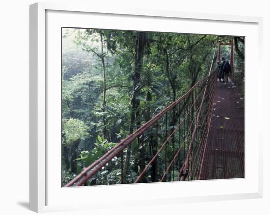 Visitors on Suspension Bridge Through Forest Canopy, Monteverde Cloud Forest, Costa Rica-Scott T. Smith-Framed Photographic Print