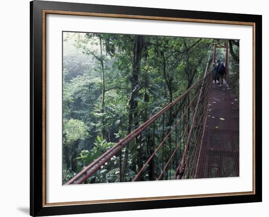Visitors on Suspension Bridge Through Forest Canopy, Monteverde Cloud Forest, Costa Rica-Scott T. Smith-Framed Photographic Print