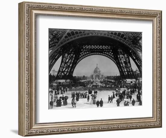 Visitors Strolling Around the Eiffel Tower-null-Framed Photographic Print