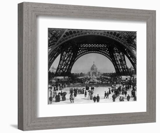 Visitors Strolling Around the Eiffel Tower-null-Framed Photographic Print