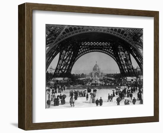 Visitors Strolling Around the Eiffel Tower-null-Framed Photographic Print