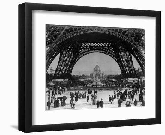 Visitors Strolling Around the Eiffel Tower-null-Framed Photographic Print