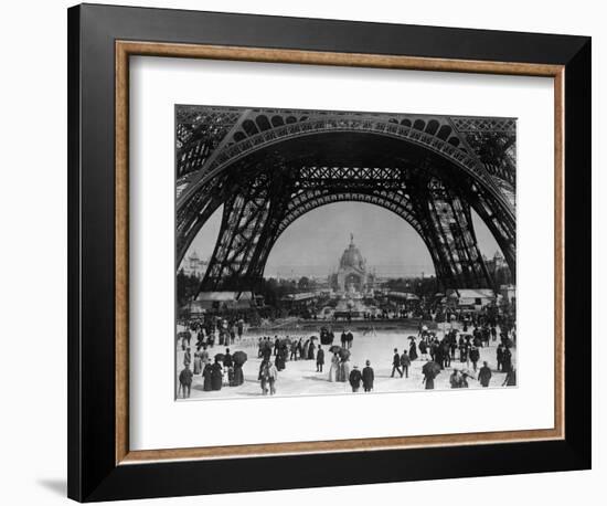 Visitors Strolling Around the Eiffel Tower-null-Framed Photographic Print