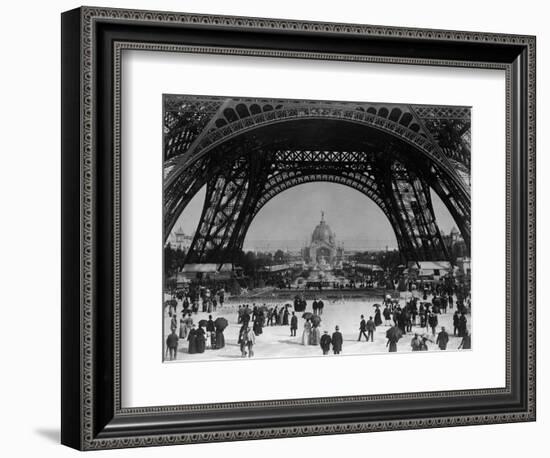 Visitors Strolling Around the Eiffel Tower-null-Framed Photographic Print