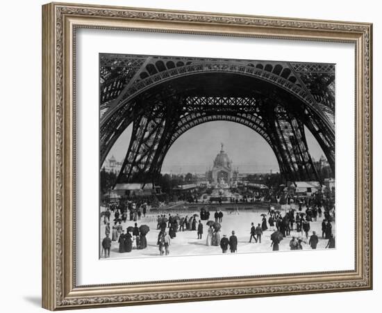 Visitors Strolling Around the Eiffel Tower-null-Framed Photographic Print