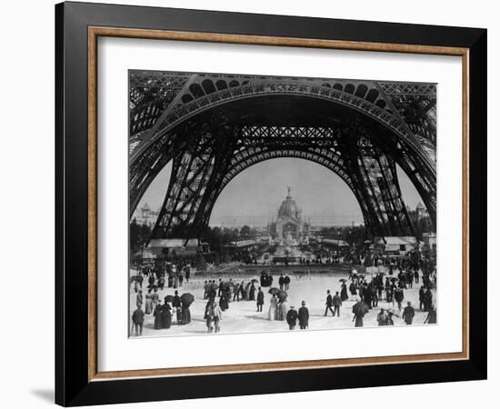 Visitors Strolling Around the Eiffel Tower-null-Framed Photographic Print