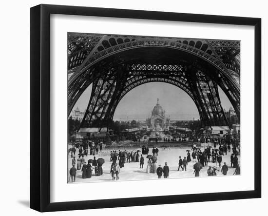 Visitors Strolling Around the Eiffel Tower-null-Framed Photographic Print