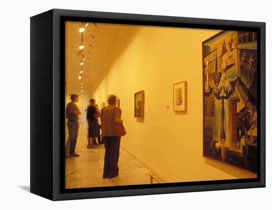 Visitors Studying Salvador Dali's El Hombre Invisible in Museo Nacional Centro De Arte Reina Sofia-Richard Nebesky-Framed Premier Image Canvas