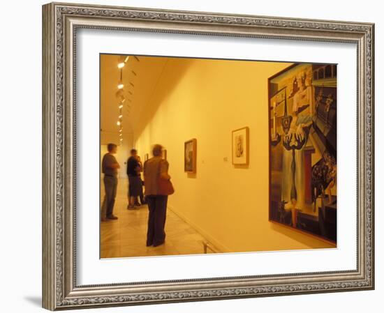 Visitors Studying Salvador Dali's El Hombre Invisible in Museo Nacional Centro De Arte Reina Sofia-Richard Nebesky-Framed Photographic Print