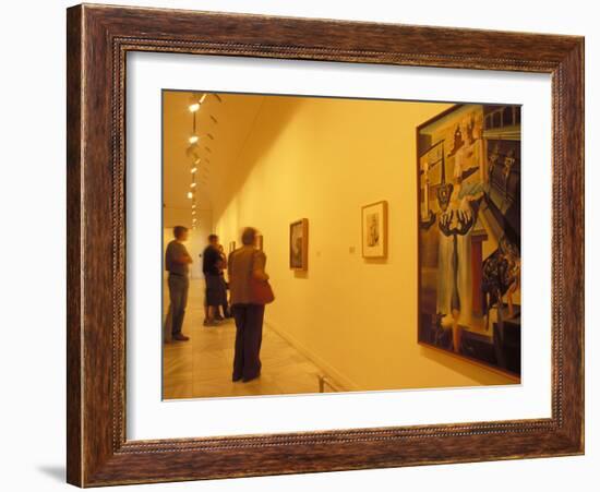 Visitors Studying Salvador Dali's El Hombre Invisible in Museo Nacional Centro De Arte Reina Sofia-Richard Nebesky-Framed Photographic Print