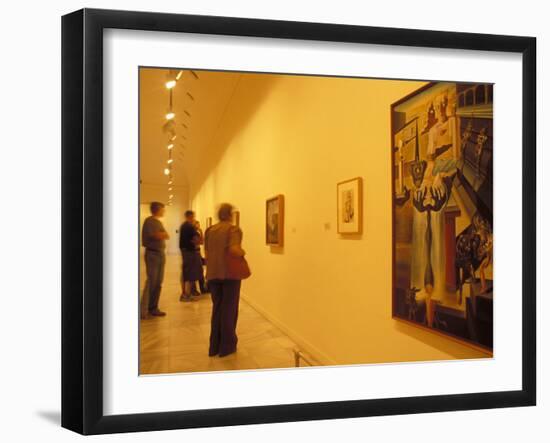 Visitors Studying Salvador Dali's El Hombre Invisible in Museo Nacional Centro De Arte Reina Sofia-Richard Nebesky-Framed Photographic Print