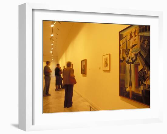 Visitors Studying Salvador Dali's El Hombre Invisible in Museo Nacional Centro De Arte Reina Sofia-Richard Nebesky-Framed Photographic Print