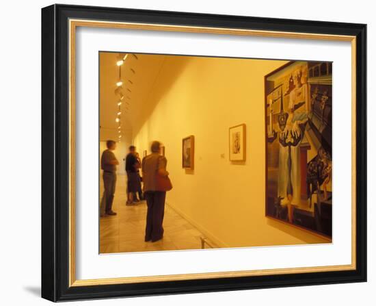 Visitors Studying Salvador Dali's El Hombre Invisible in Museo Nacional Centro De Arte Reina Sofia-Richard Nebesky-Framed Photographic Print